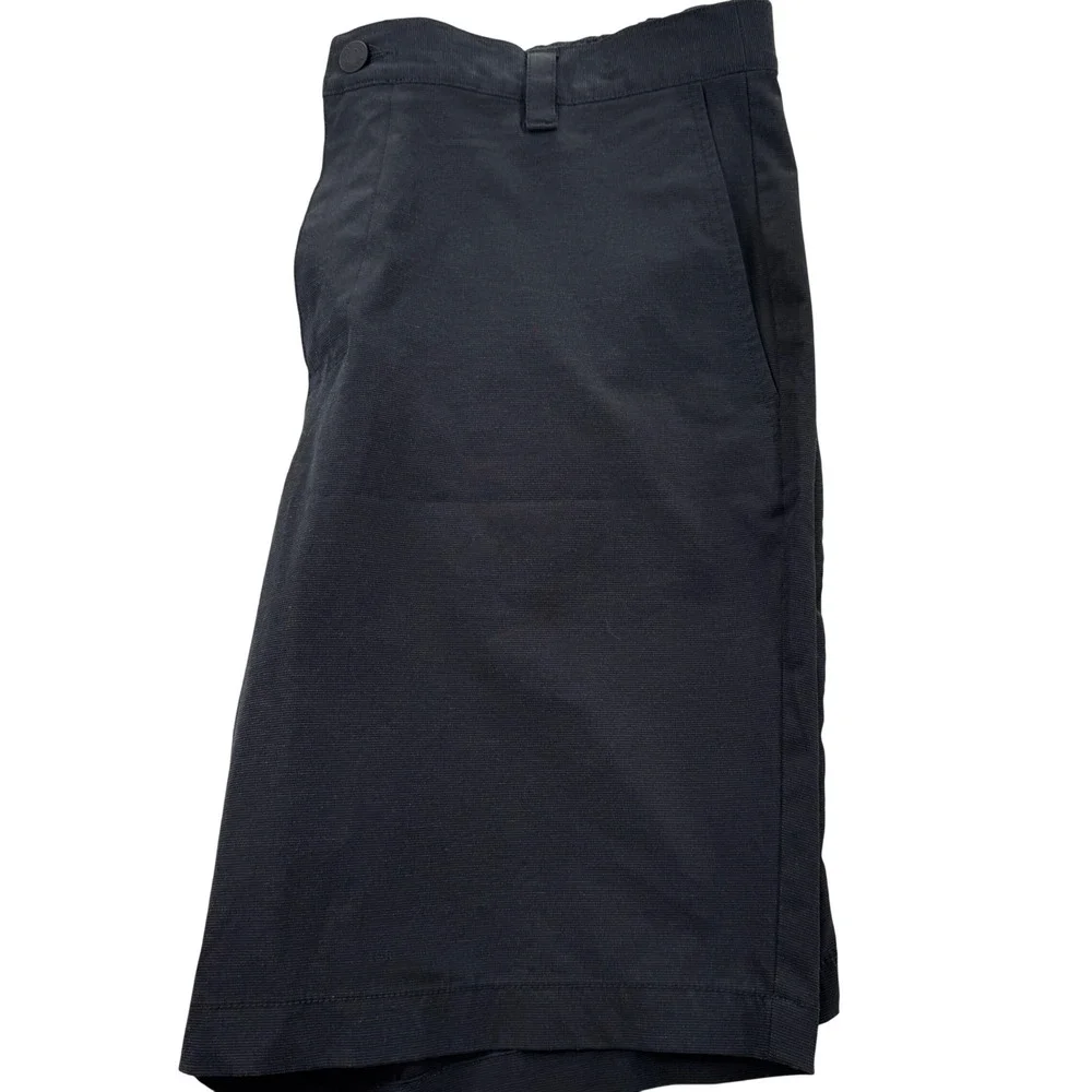 Banana Republic Performance Chino Shorts Mens 38 Black Elastic Back Tech Stretch